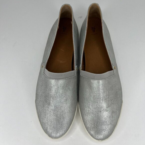 Frye Womens 3471377 Silver Solid Metallic Low Pointed Toe Size 11 Slip-On Shoes - Picture 4 of 11